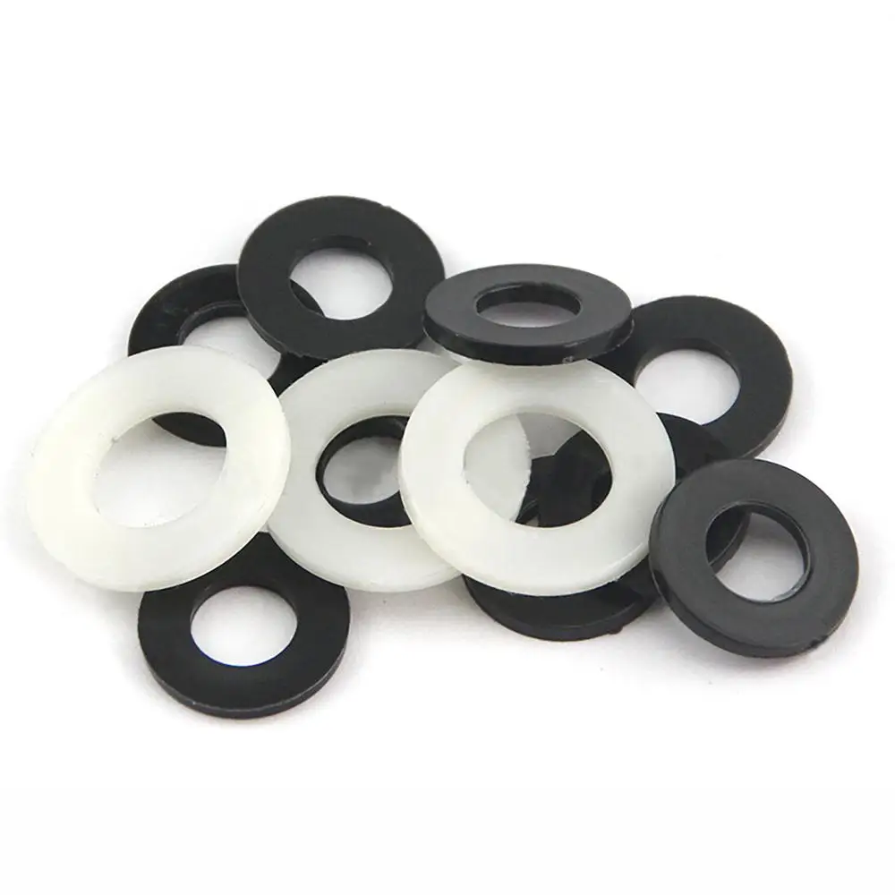 Black/White Nylon Flat Washer M2 M3 M4 M5-M20 Plastic Plane Spacer Gasket O Ring Washer For Screw