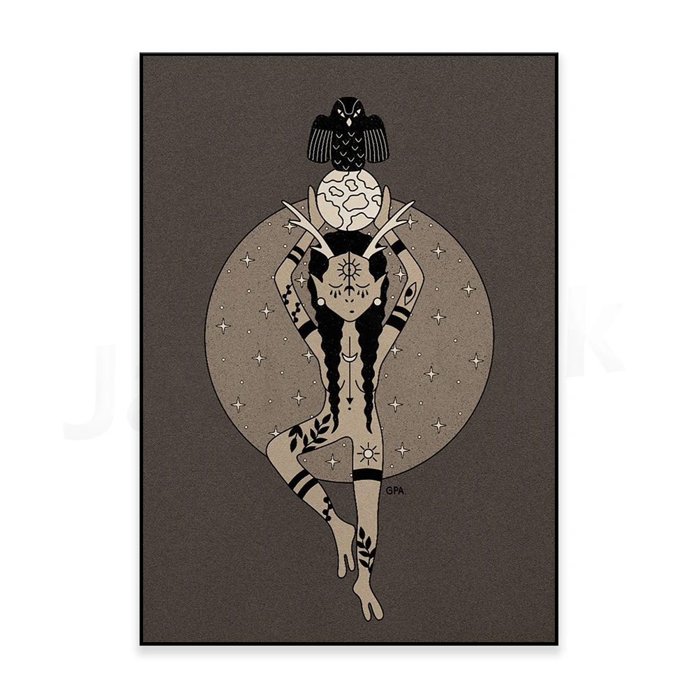 Concentration Print, Female Empowerment, Plant Lady, Self Love Art, Plant Illustration, Boho Art, Roommate Gift, Feminine Wall