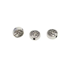 50 Pcs small Tibetan Silve boho tree of life lifetree metal alloy spacer beads jewelry DIY making