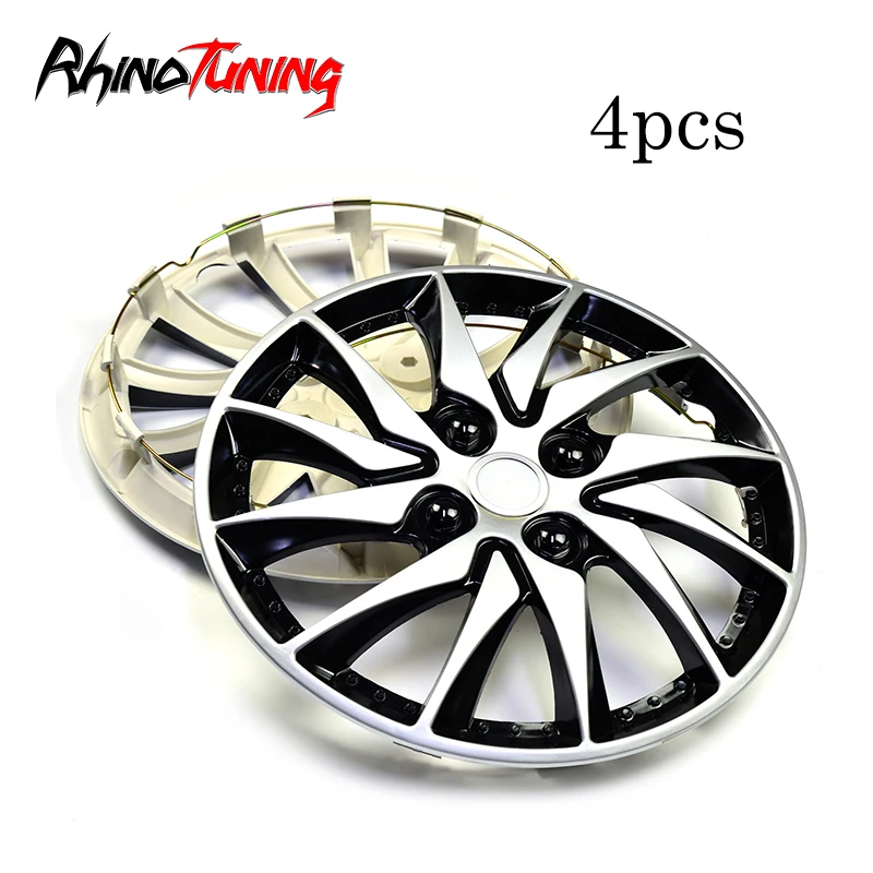 4pcs 14inches 388MM Universal Car Hub Cover For  Rim Hubcap  Trims Caps Refit  Styling Silver Auto Accessories