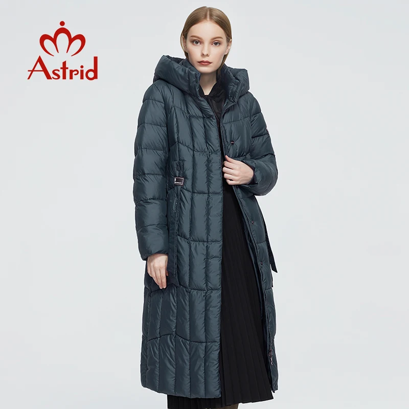 Astrid 2022 New Winter Women\'s coat women long warm parka Plaid fashion thick Jacket hooded Bio-Down female clothing Design 9546