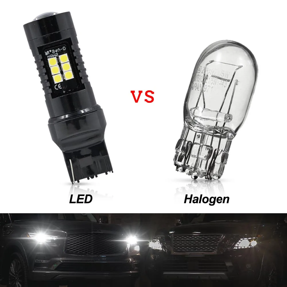 2X Do VW Passat B8 2015 2016 2017 2018 2019 2020 2021 2022 Żarówka LED DRL do jazdy dziennej Canbus No Error W21W T20 7440 — zdjęcie 4
