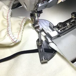 1PCS Hemming Folder with The Device Clipping Rubber String for Single Sewing Machine, Elastic Band Rubber Curling