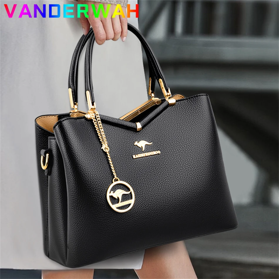 Eleganckie damskie torebki wysokiej jakości skórzane torby na ramię Crossbody dla kobiet duże Capatity Tote Sac damskie uchwyt Bolsa Femme