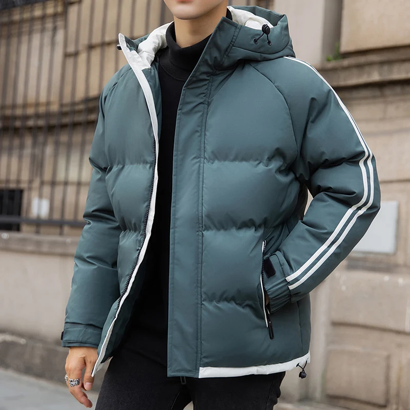 Casaco de inverno moda masculina parkas 2022 manter quente masculino novo blusão jaqueta casual grosso clássico à prova vento negócio hombre