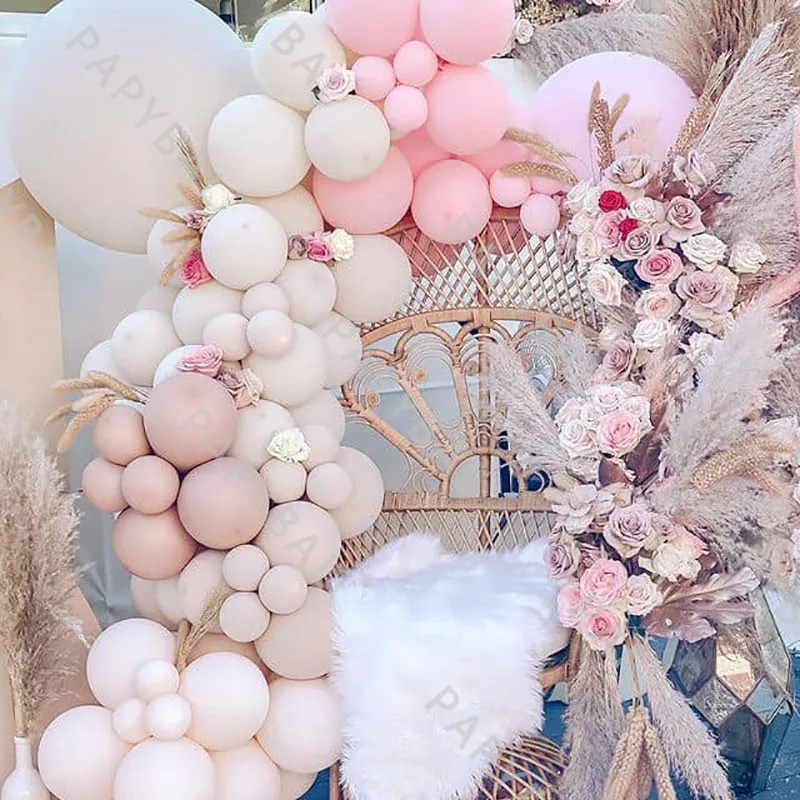 

89Pcs Khaki Pink Wedding Balloons Arch Garland Kit Birthday Background Decor Baby Shower Wedding DIY Balloons Globos