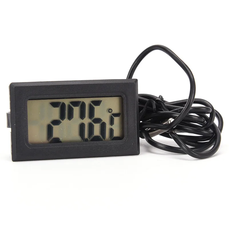 1Pcs Black LCD Digital Thermometer For Fridges Freezers Coolers Aquarium Chillers Mini 1M Probe