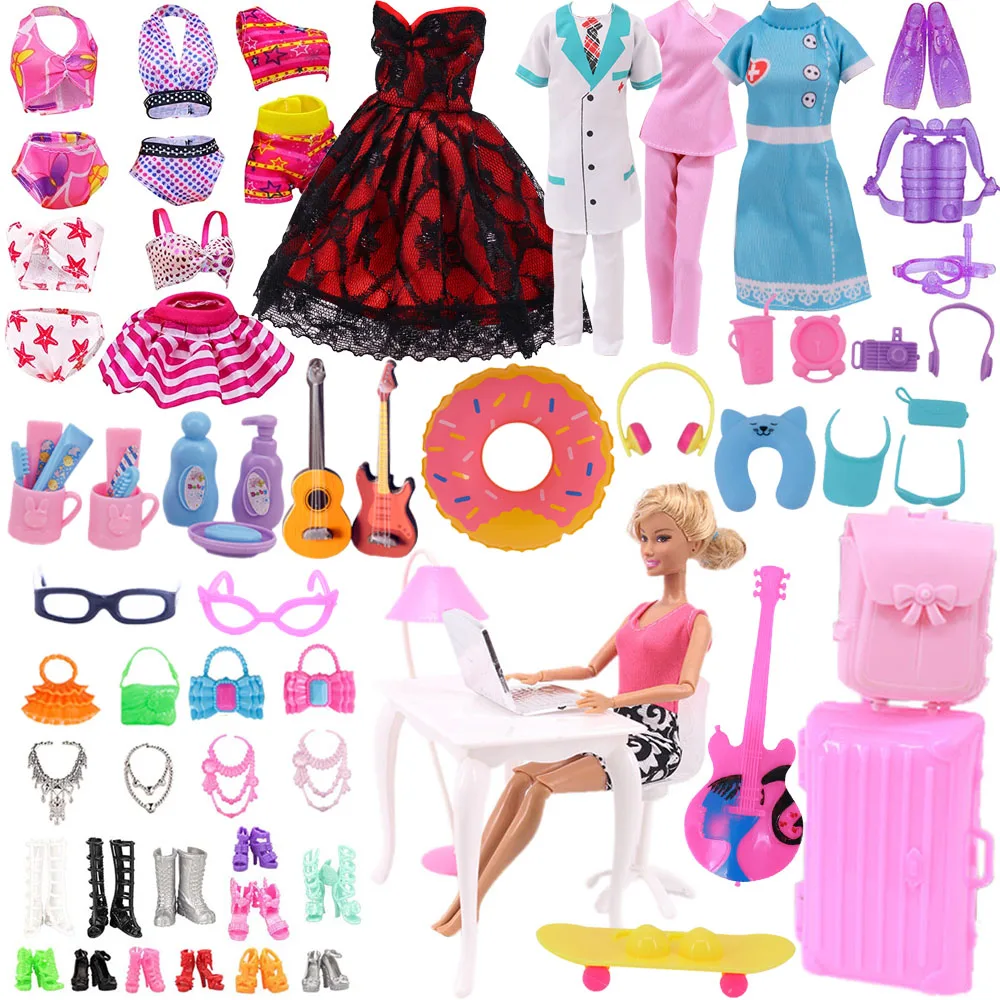 Barbies Accessories Mini Toiletries Swimming Office Appliances Protective Gear For 11 Inch Barbies Doll,Furniture/Piano/Computer