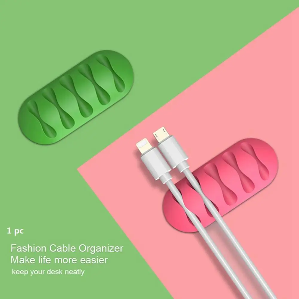 Cable Holder Silicone Cable Organizer Flexible USB Winder Management Clips Holder For Mouse Keyboard Earphone Headset