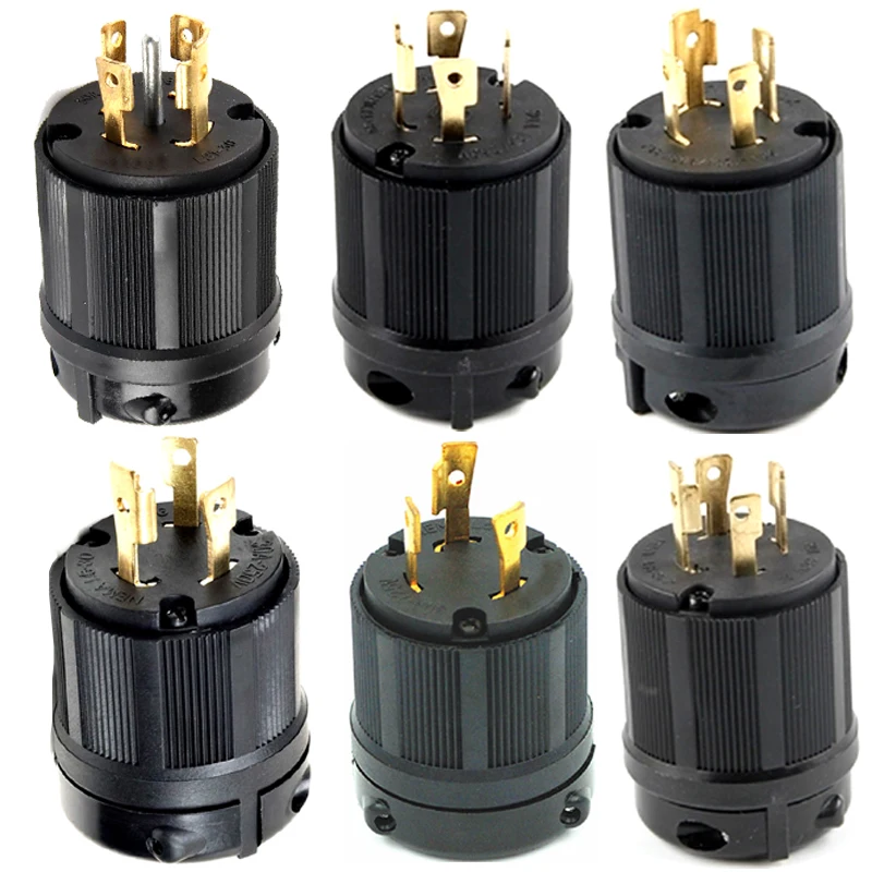 Black 20A 30A America Industry Twist Lock Power Plug L14-30P 6-30P 5-30P 15-30P 18-30P 19-30P L21-30P 20P US Wire Connector Plug