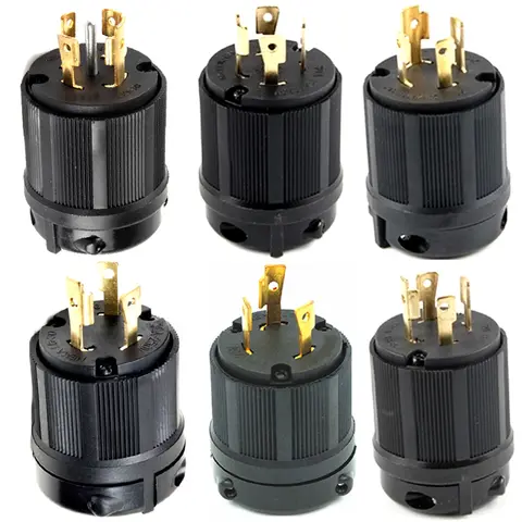 Black 20A 30A America Industry Twist Lock Power Plug L14-30P 6-30P 5-30P 15-30P 18-30P 19-30P L21-30P 20P US Wire Connector Plug
