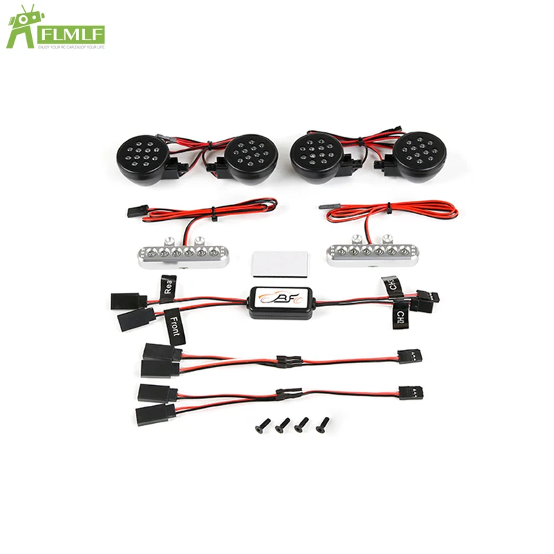 Plastic Front Lamp + Alloy CNC Rear TailLight LED Light Set 2 Fit for 1/5 HPI ROFUN BAHA ROVAN KM BAJA 5T Rc Car Toys Game Parts