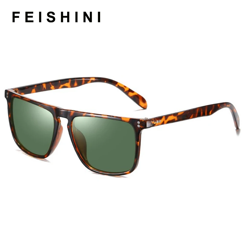 Feishini COOL Avengers الاستقطاب النظارات الشمسية الرجال مربع سيارة نظارات للقيادة رؤية يومية المشاهير النظارات رجل