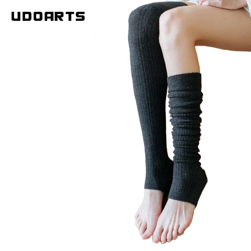 Udoarts Women\'s Wool Winter Warm Knitted Over Knee High Boots Long Socks Stockings Leg Warmers(1pair)