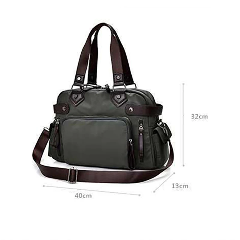 Men Multifunctional Shoulder Messenger Bag Waterproof Nylon Travel Handbag Houlder Crossbody Zipper Large Capacity Messenger Bag