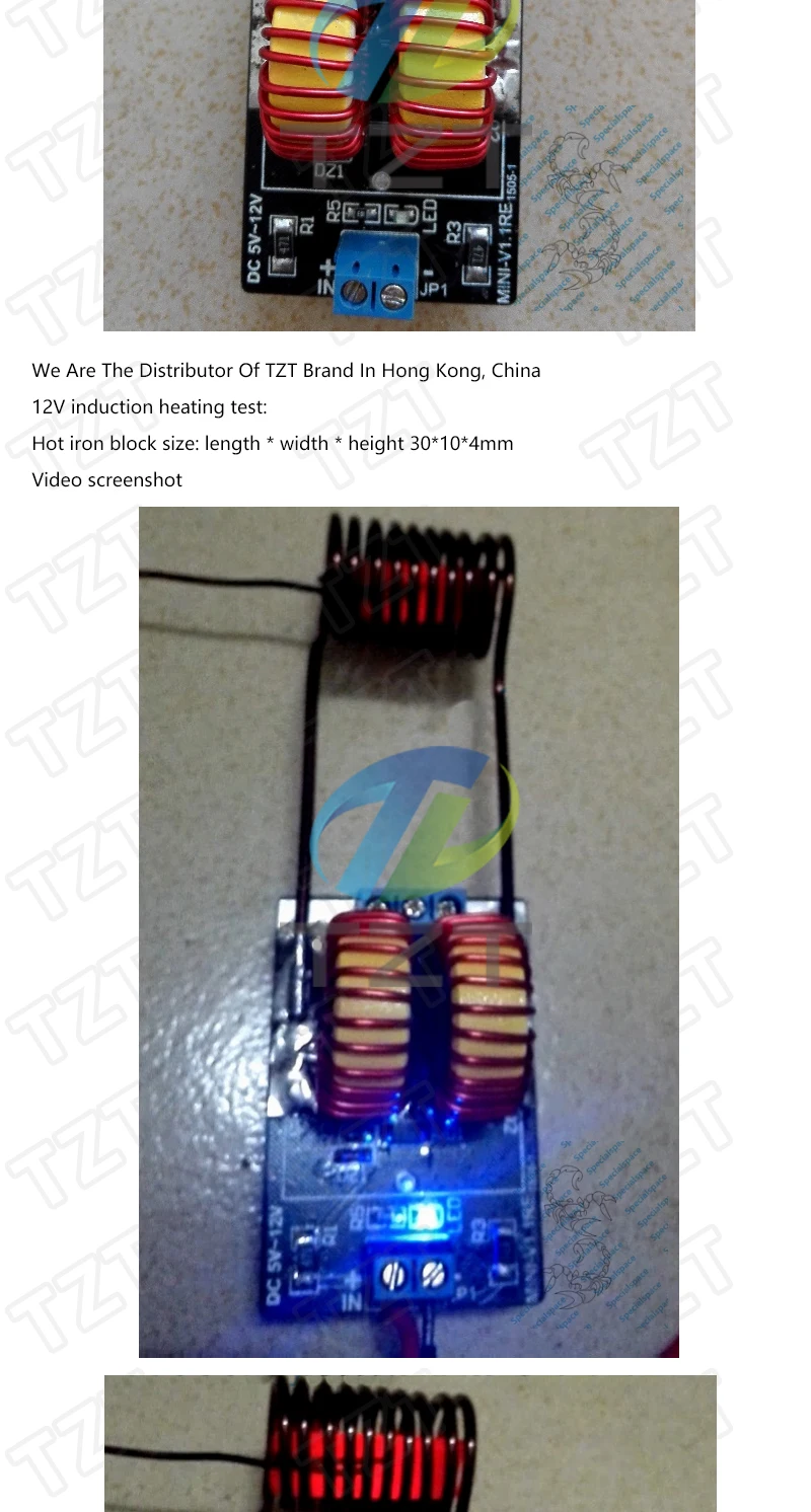 TZT DC 5-12V Mini ZVS Niederspannungs-Induktionsheizungs-Netzteilmodul Induktionsheizungsplatine für Induktionsheizung mit Spule – Detail 4