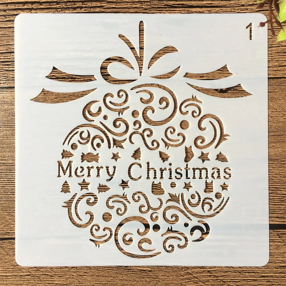 16Pcs/Set 15*15cm Christmas Santa Clause DIY Layering Stencils Painting Scrapbook Coloring Embossing Album Decorative Template