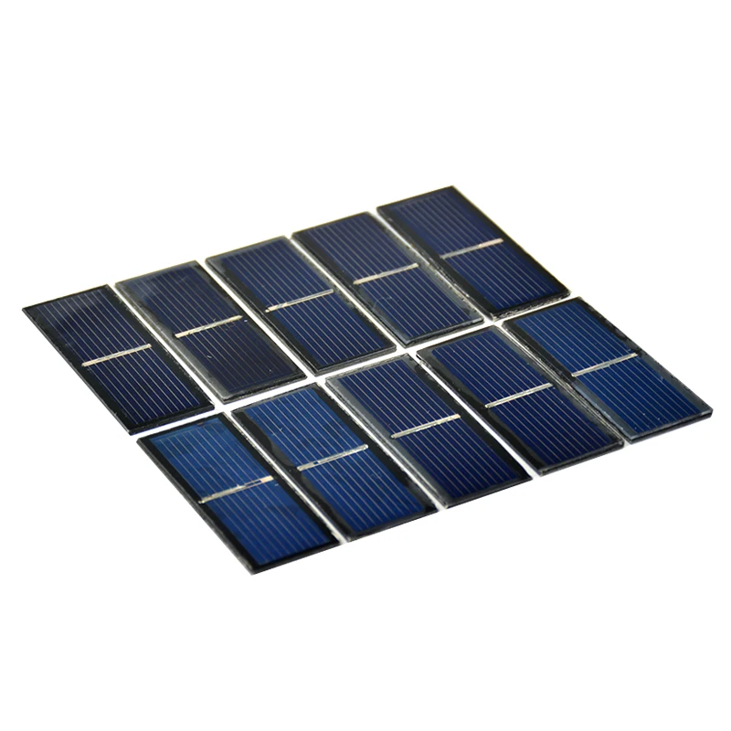 SUNYIMA 10PCS Polycrystalline Silicon Solar Panels Cells 0.5V 220mA 55*22mm Photovoltaic Panel for Diy Solar Charger