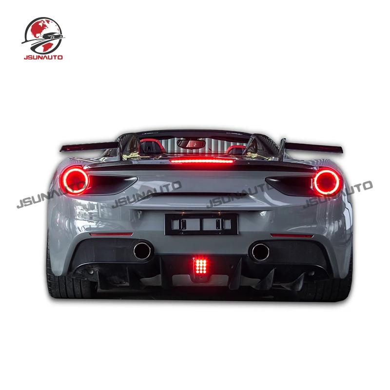 For Ferari 488 GTB Spider Carbon Fiber Rear Spoiler M Style Body Kit Rear Wing Auto Accessories