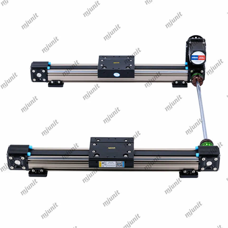 

mjunit MJ50 Industrial automation Synchronous Belt Electric Slide With Motorized Linear Guide Rail with 1100mm stroke 2 rails