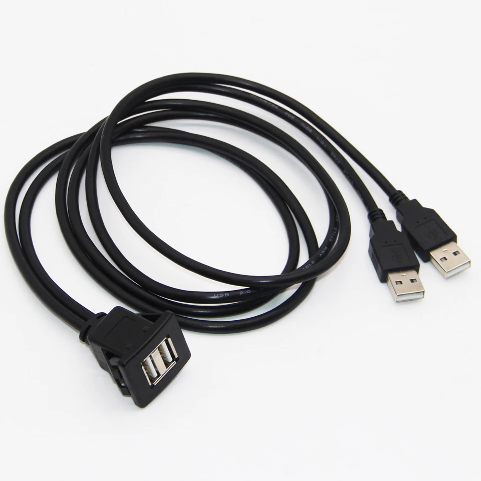 كابل usb 3.0 و USB2.0 مزدوج ، كابل تركيب لوحة القيادة ، معزول ، ذكر إلى أنثى ، 1 متر/2 متر