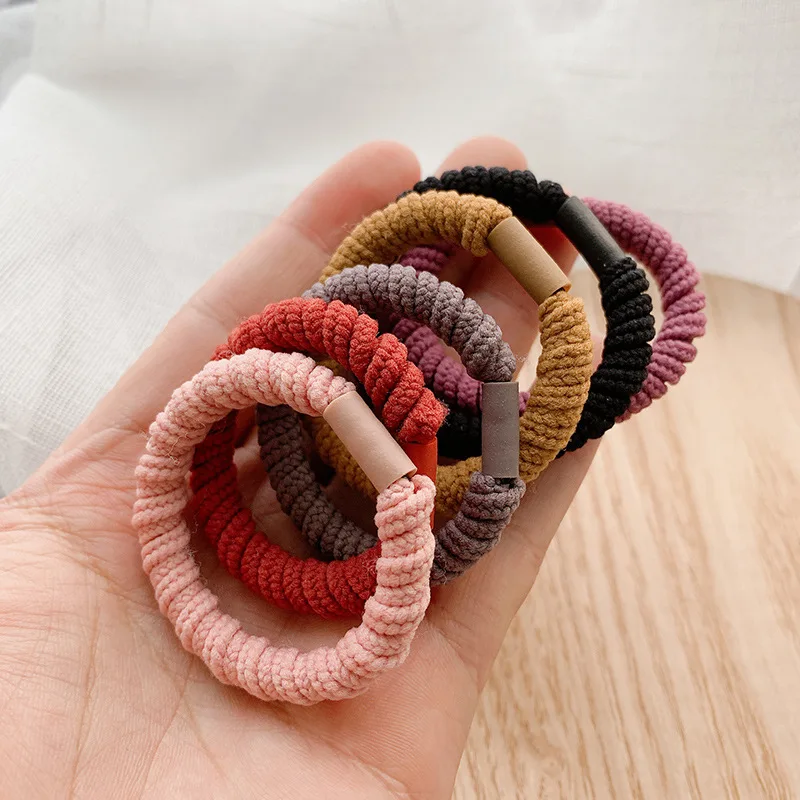 5Pcs/Lot Hair Ropes Women Girls Simple Basic Elastic Hair Rubber Bands Headwear Solid Color Headband Fashion Hair Accessories