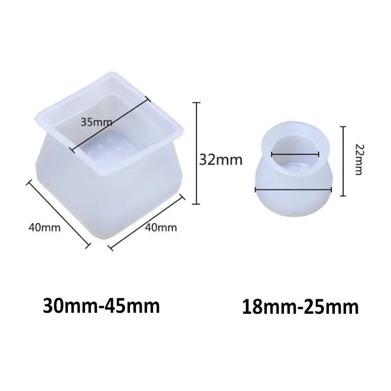 2Pcs สแควร์/รอบยางซิลิโคนเฟอร์นิเจอร์เก้าอี้ขา Caps ท่อปลั๊กลื่นเท้าฝุ่น