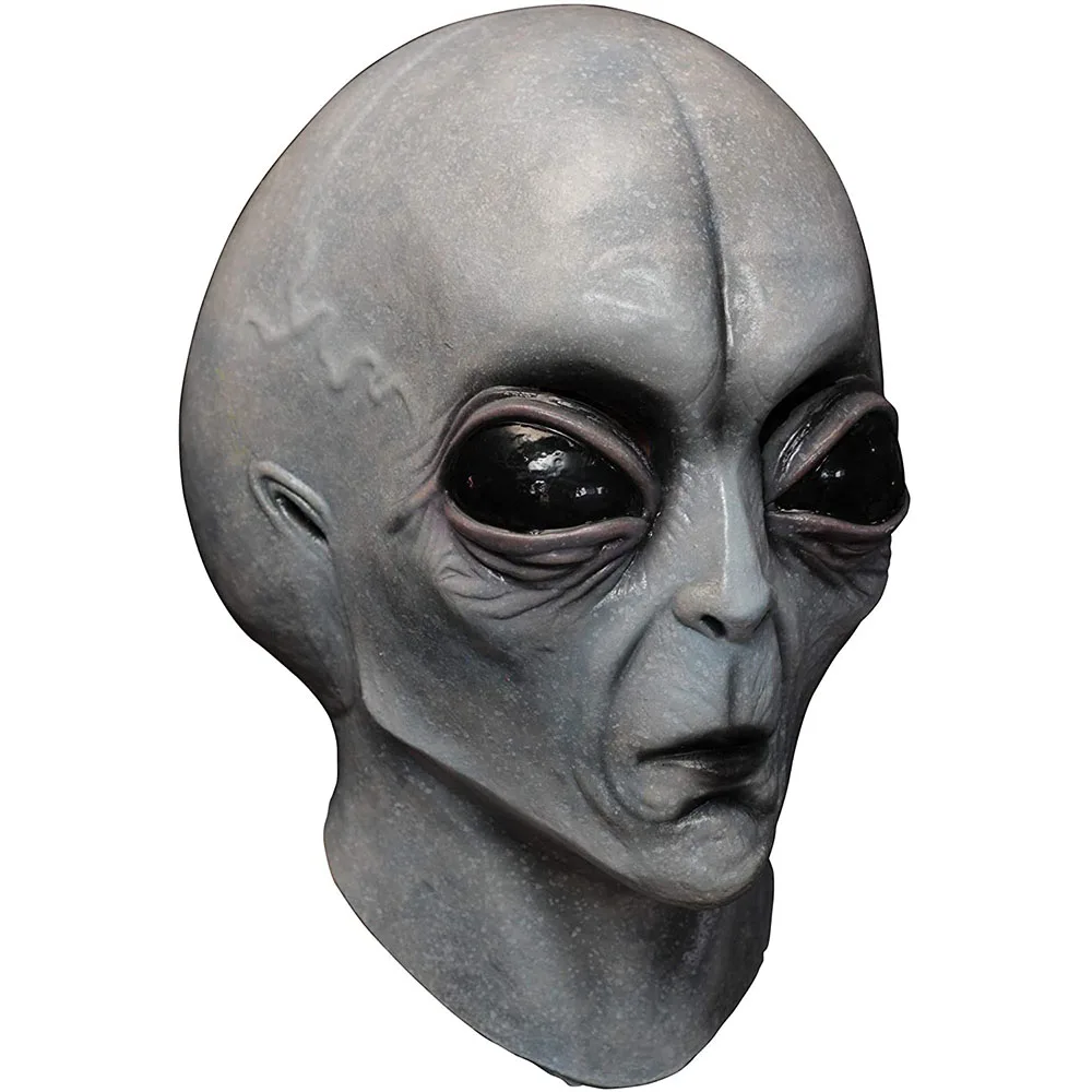Kask UFO Alien na Halloween Cosplay, lateksowe nakrycie głowy, kostium imprezowy Horror, rekwizyty, nowy, 2025 — 2