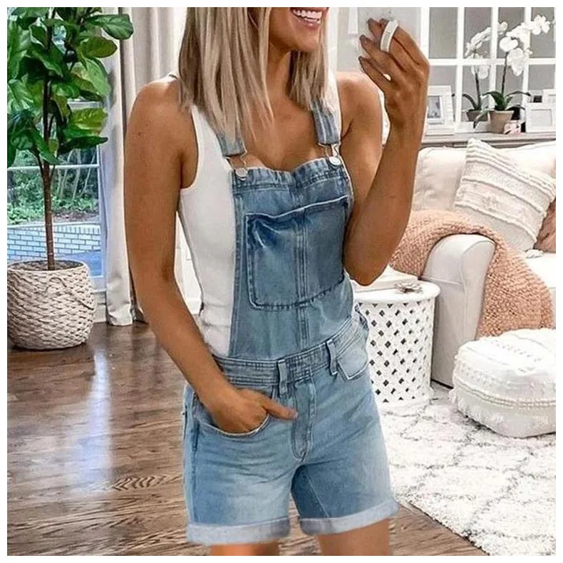 Sexy Fashion Washed Denim Shorts Women's 2022 Summer New Denim Overalls Short Jeans Pants