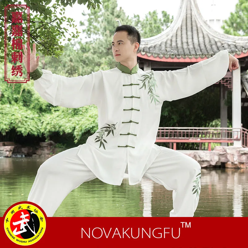 Embroidered Tai Chi Uniform for Women, Kung Fu Outfit, Men's Chinese Style Tai Chi Practice Clothing