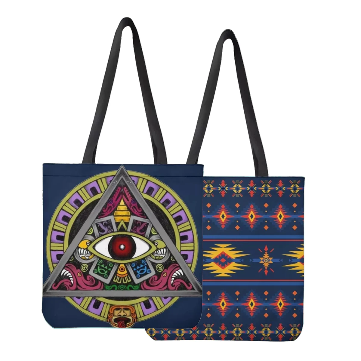 Noisydesigns New Vintage Aztec Native Tribe Printting Tote Shopping Bag 2021 Cartoon Canvas Shoulder Bag Women Cloth Shopper Bag