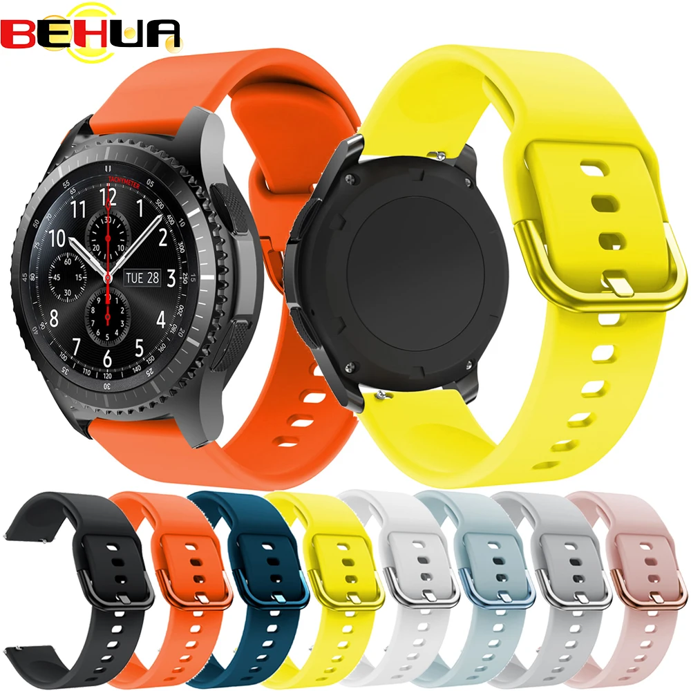 20 مللي متر 22 مللي متر حزام (استيك) ساعة الأشرطة لسامسونج جير S3 S2 الحدود الكلاسيكية غالاكسي ساعة 46 مللي متر 42 مللي متر نشط 2 سوار المرأة حزام الرجال