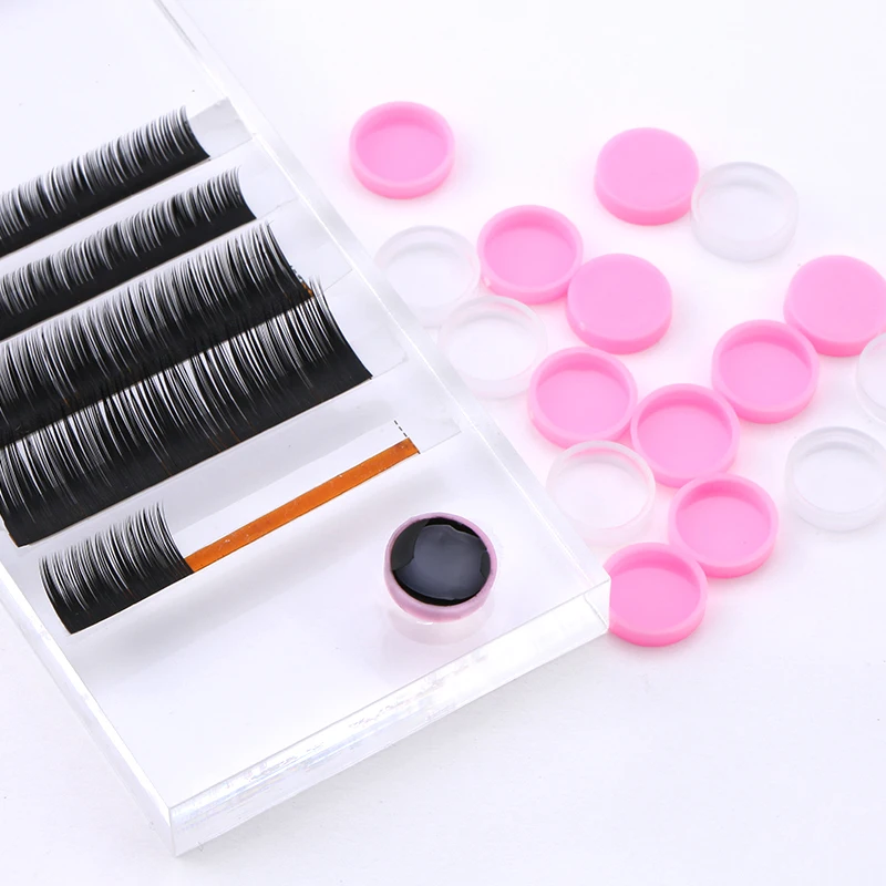 100pcs/bag Glue Gasket Eyelash glue holder Pink drop glue delay cup top glue cup beauty eyelash tool