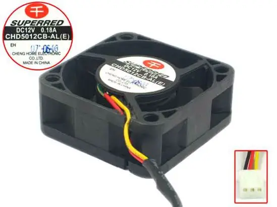 

SUPEREED CHD5012CB-AL DC 12V 0.18A 50x50x20mm Server Cooling Fan