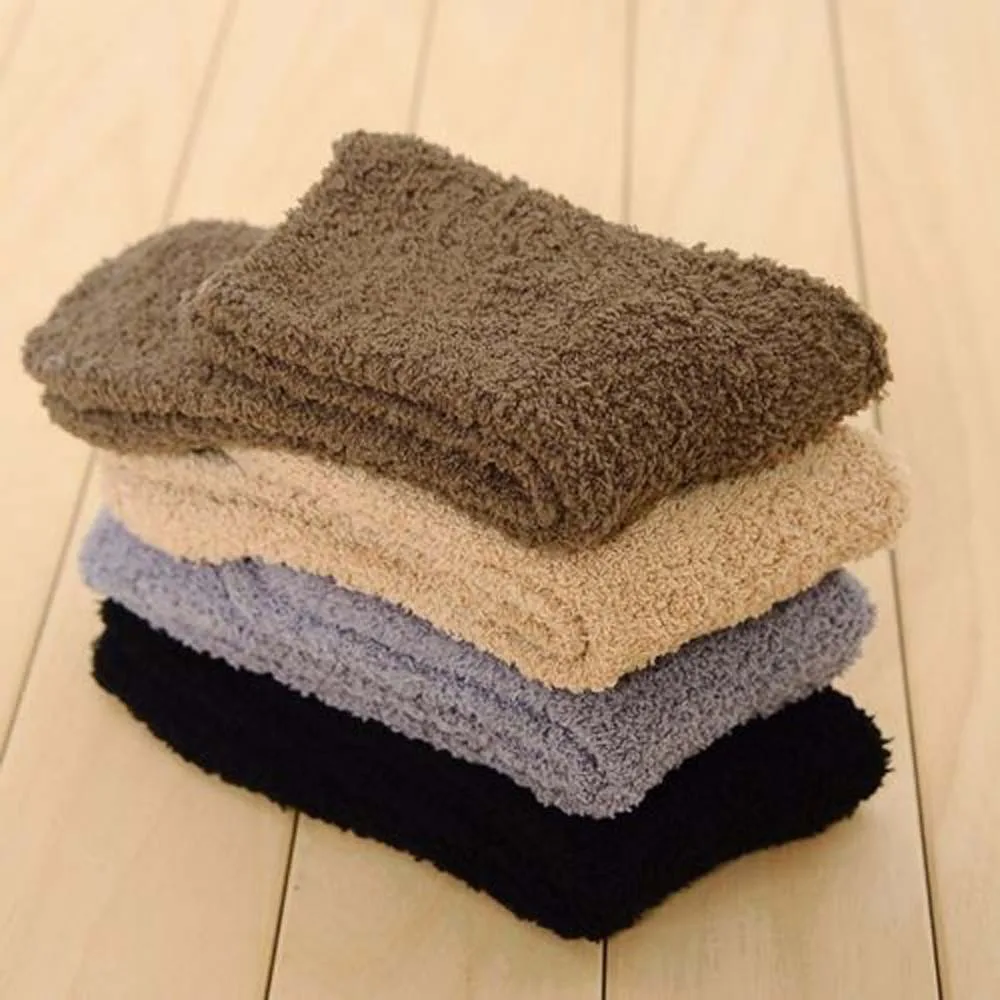 NEW 1 Pair Comfortable Extremely Cozy Pure Cashmere Socks Men Women Winter Warm Sleep Bed Floor Home Fluffy Socks Hot Sale image 3