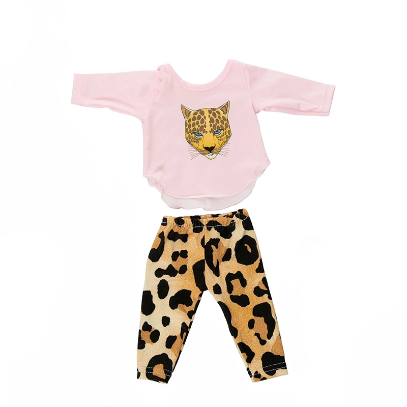 Fashion Leopard-print clothes Fit for 18 inch American Girl Doll  and Doll accessories Children best Gift .