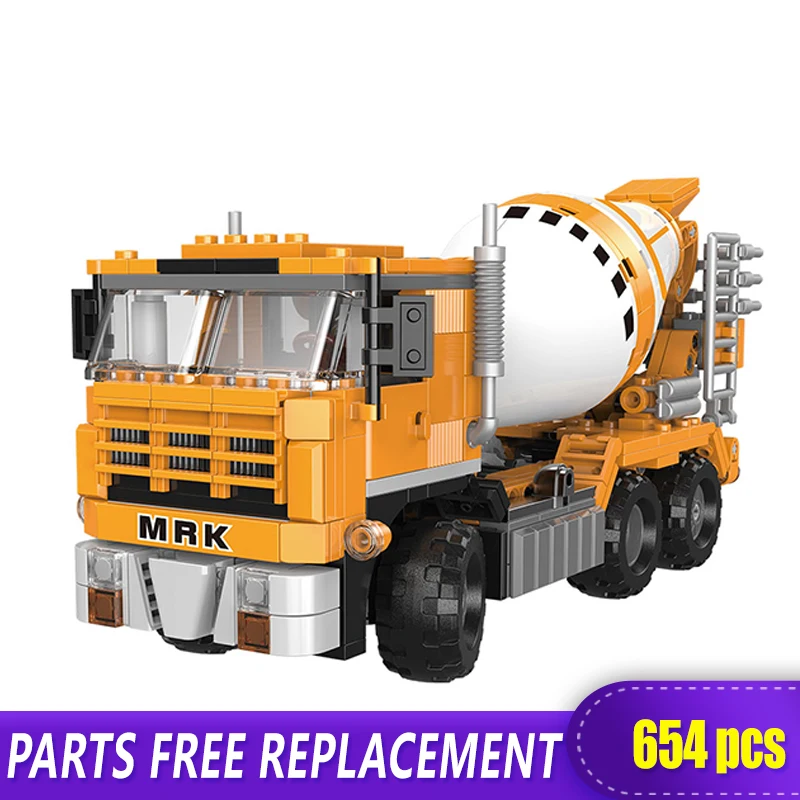 The Off Road high-tech XingBao  03040 Cement Truck Set Crane Excavator Set Building Blocks bricks MOC Toys boys Christmas Gifts