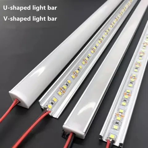 Barra de luz rígida de alumínio led dc12v 50cm 20 polegadas em forma de u/v 5730 36leds led canal de alumínio iluminação de decoração para casa