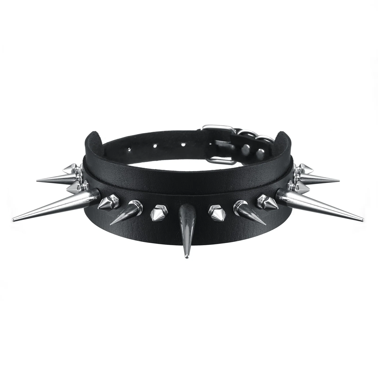 

Goth Spiked Choker Collar Necklace Women Girls Leather Necklace Rock Punk Neck Collars Black Chocker Cool Jewelry