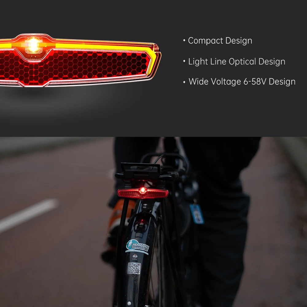 Linkbest-Cycling LED Tail Light, Bike Rear Light, Safety Compact with Reflector, Super Bright Flash for Scooter Hub Dynamo