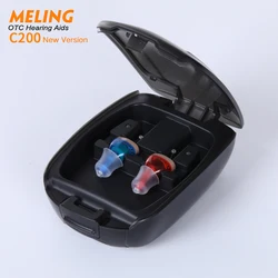 C200 Melinghearing Rechargeable Digital Wireless Hearing Aids Mini ITC Sound Amplifier Portable