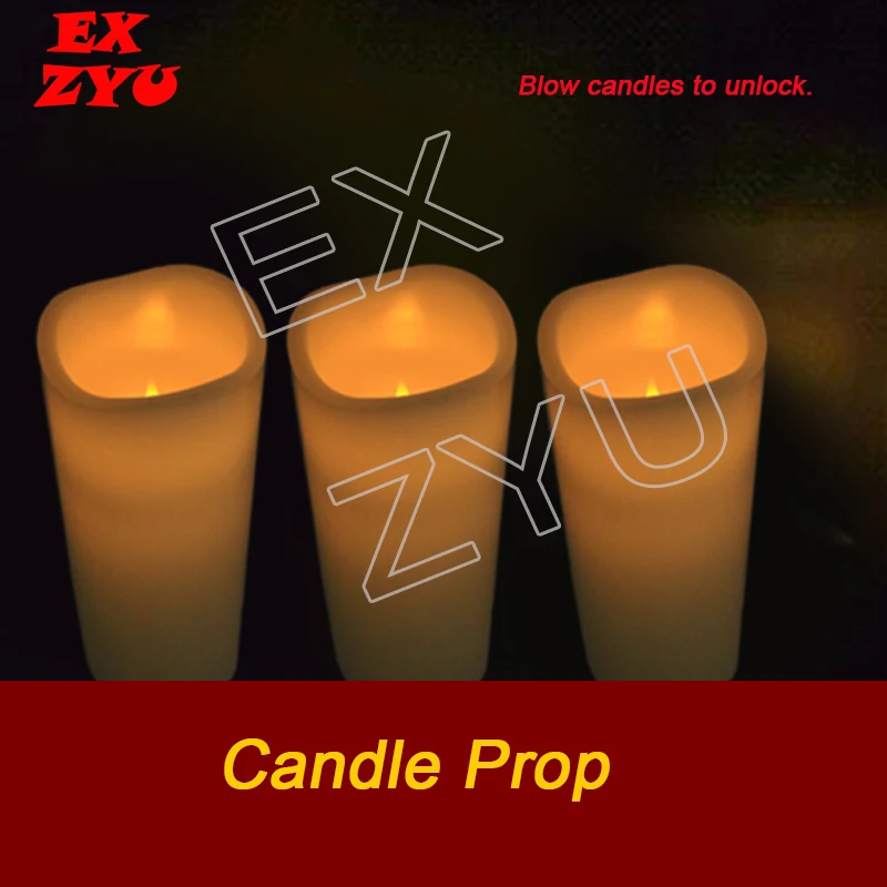 EXZYU Candle Prop real life escape room blow on or out in sequence or no order controller chamber room