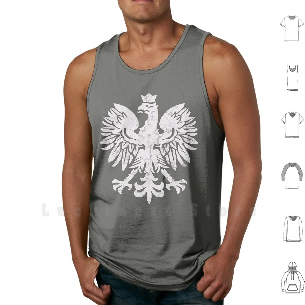 Polish White Eagle tank tops vest 100% Cotton Poland Polish Flag Eagle Traditional Bird Sigil Europe Polska