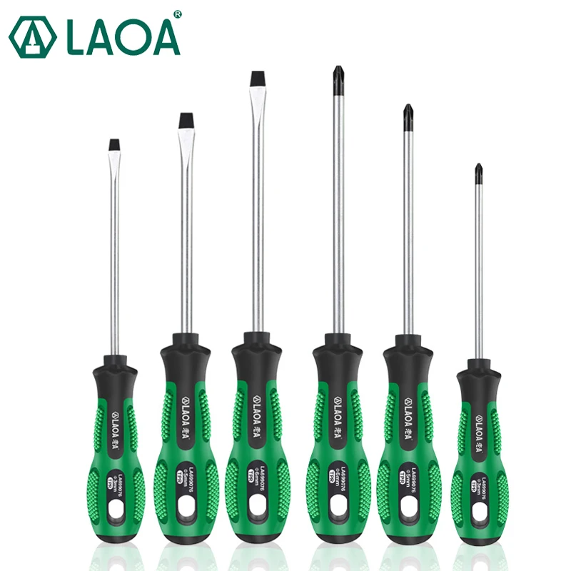 LAOA 6pcs Set di Cacciaviti Strumenti di Riparazione Domestica CR-V Magnetico Kit di Cacciaviti Phillips Cacciavite Cacciavite Dritto