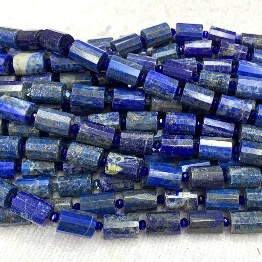 Veemake Facettierte Säulenröhrenperlen Amethyst Lapis Lazuli Quarz Amazonit Apatit Ametrin Chrysopras Mondstein Labradorit C4 – Detail 9