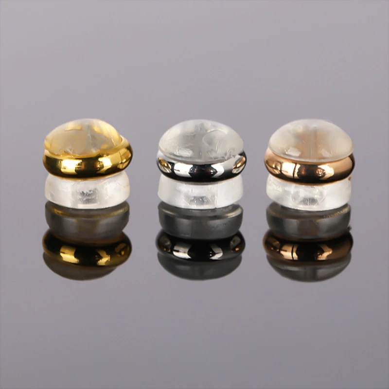 20-40 stücke Silikon Gummi Ohr Zurück Stopper Kupfer Ring Hamburger Ohr Stecker Für Schmuck Machen DIY Ohrring Zubehör – Detail 6