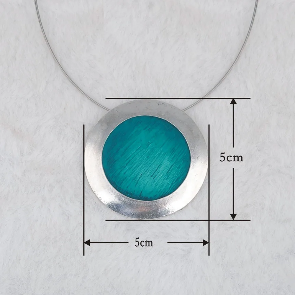 Top Quality Fashion Necklaces Blue Gray Enamel Pendants