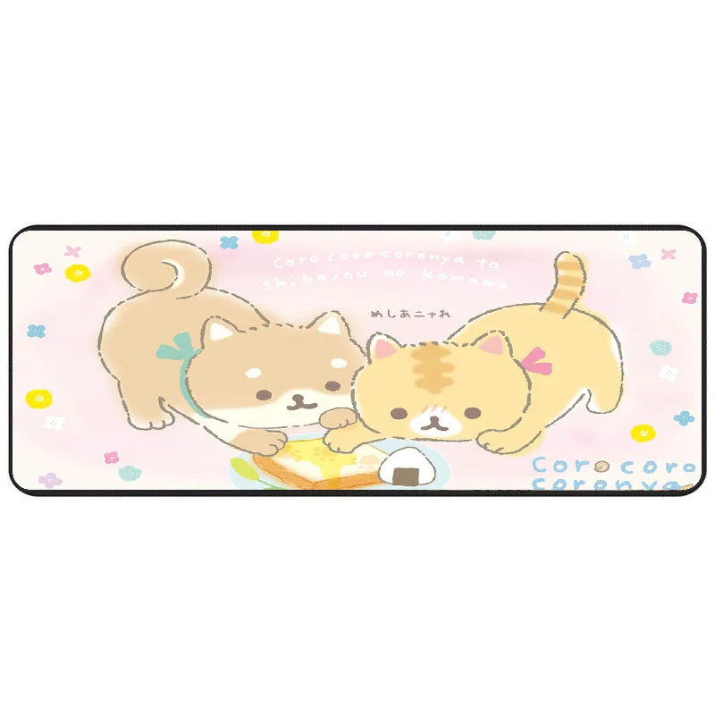 Mrglzy gatinho fofo vários tamanhos 40x90/30x80cm xxl, grande mouse pad para jogos periférico, acessórios para computador, tapete para teclado e mesa