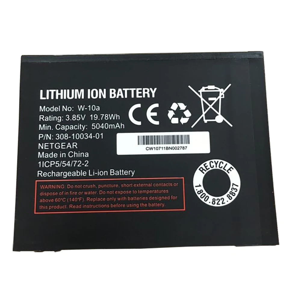 

3.8V 5040mAh W-10A Rechargeable Battery For NETGEAR NightHawk M2 MR2100 M1 MR1100 Wireless Router