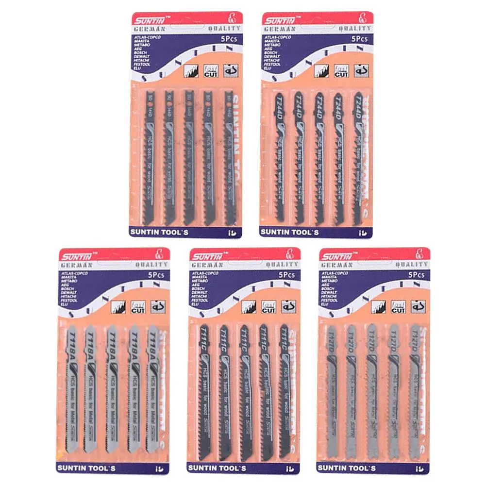 จิ๊กซอว์ใบมีด T Shank ใบเลื่อยชุด T244D T144D T111C T118A สำหรับไม้โลหะพลาสติก